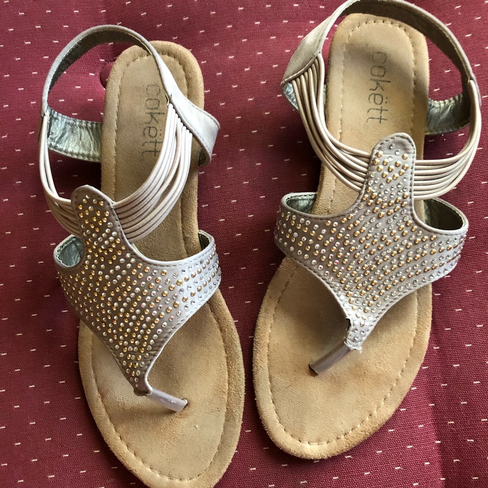 COKETT Sandals tan with  sparkly straps.